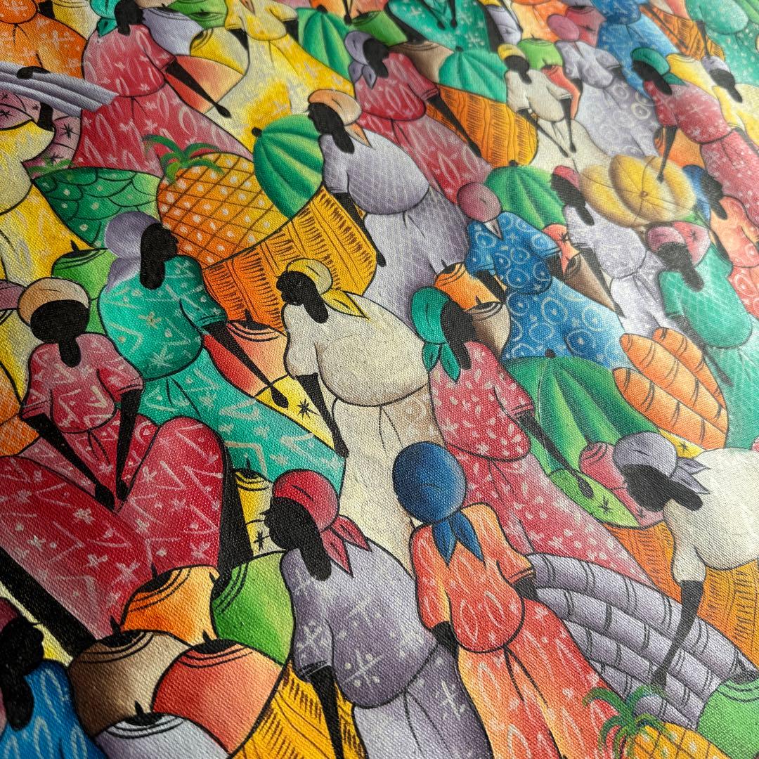 【ハイチアート】絵画 マーケット サイン有り ハイチアン　ヴィンテージ