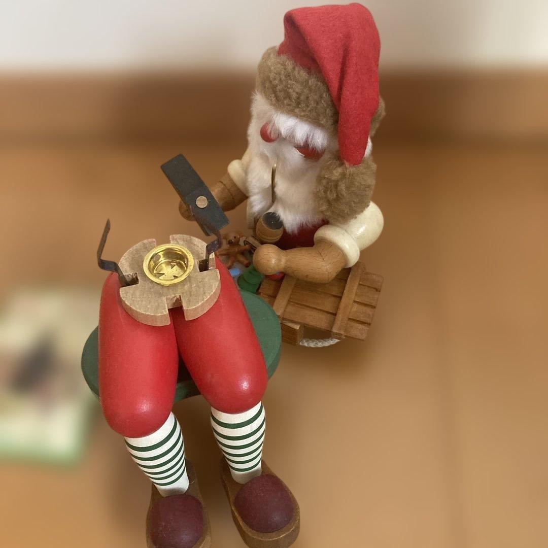 ドイツ製　サンタクロースパイプ人形