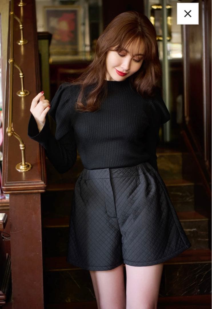 M【herlipto】Quilted Flare Bell Shorts