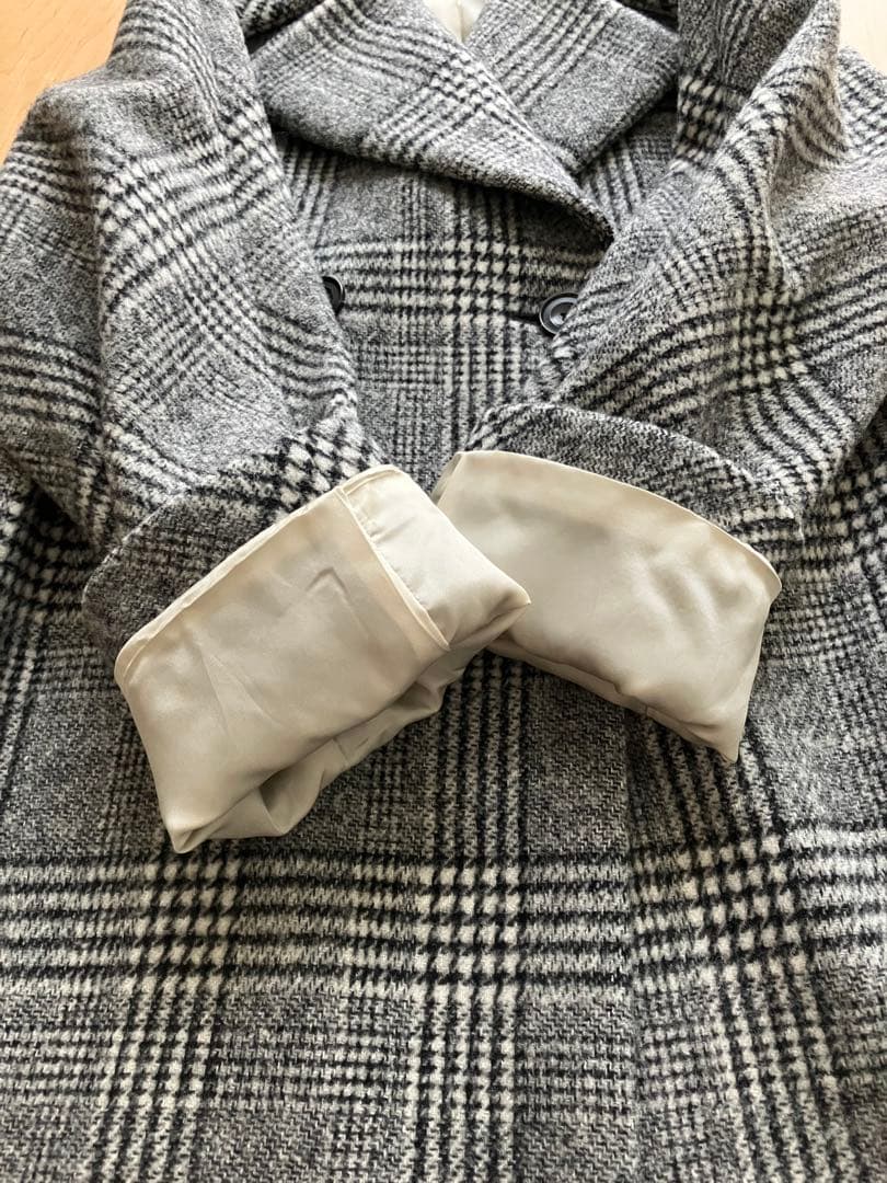 ★美品★TOMORROWLAND ブロークングレンチェック ダブルブレストコート