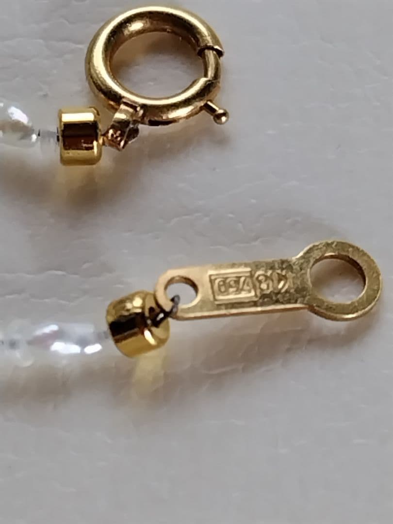 K18 エメラルド、あこや真珠芥子パール ネックレス