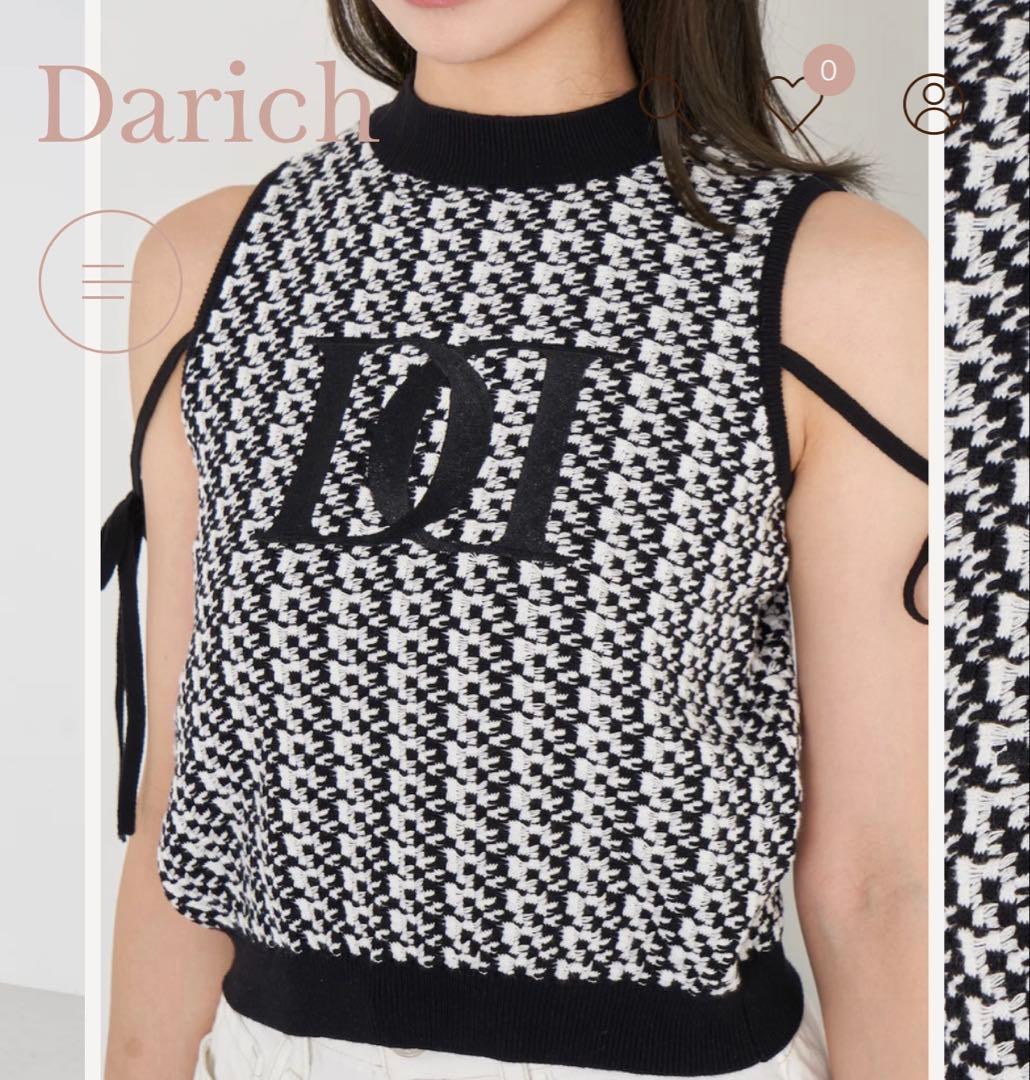 ダーリッチ darich DDロゴミックスノースリニットトップス