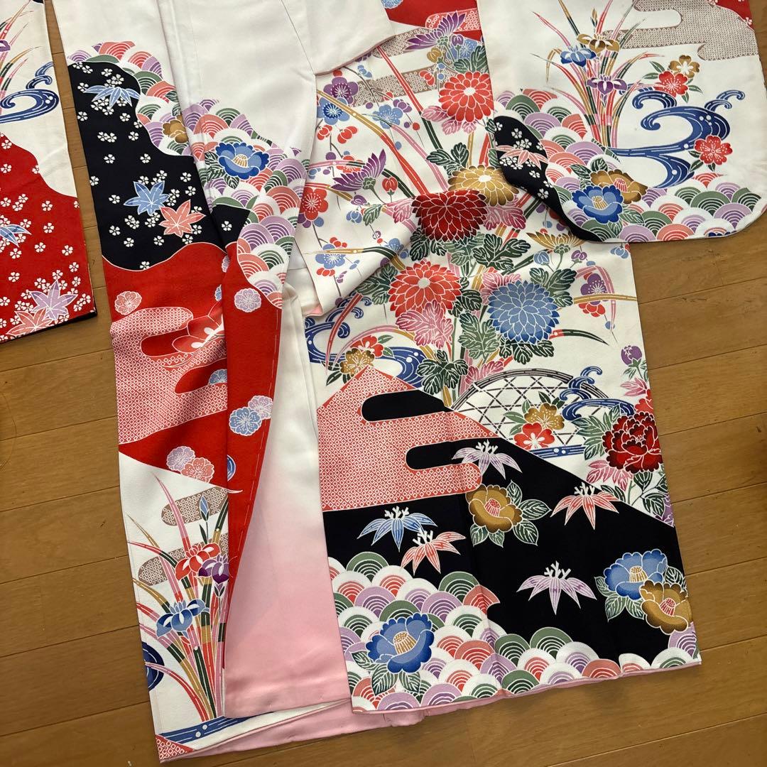 振袖 着物 赤 黒