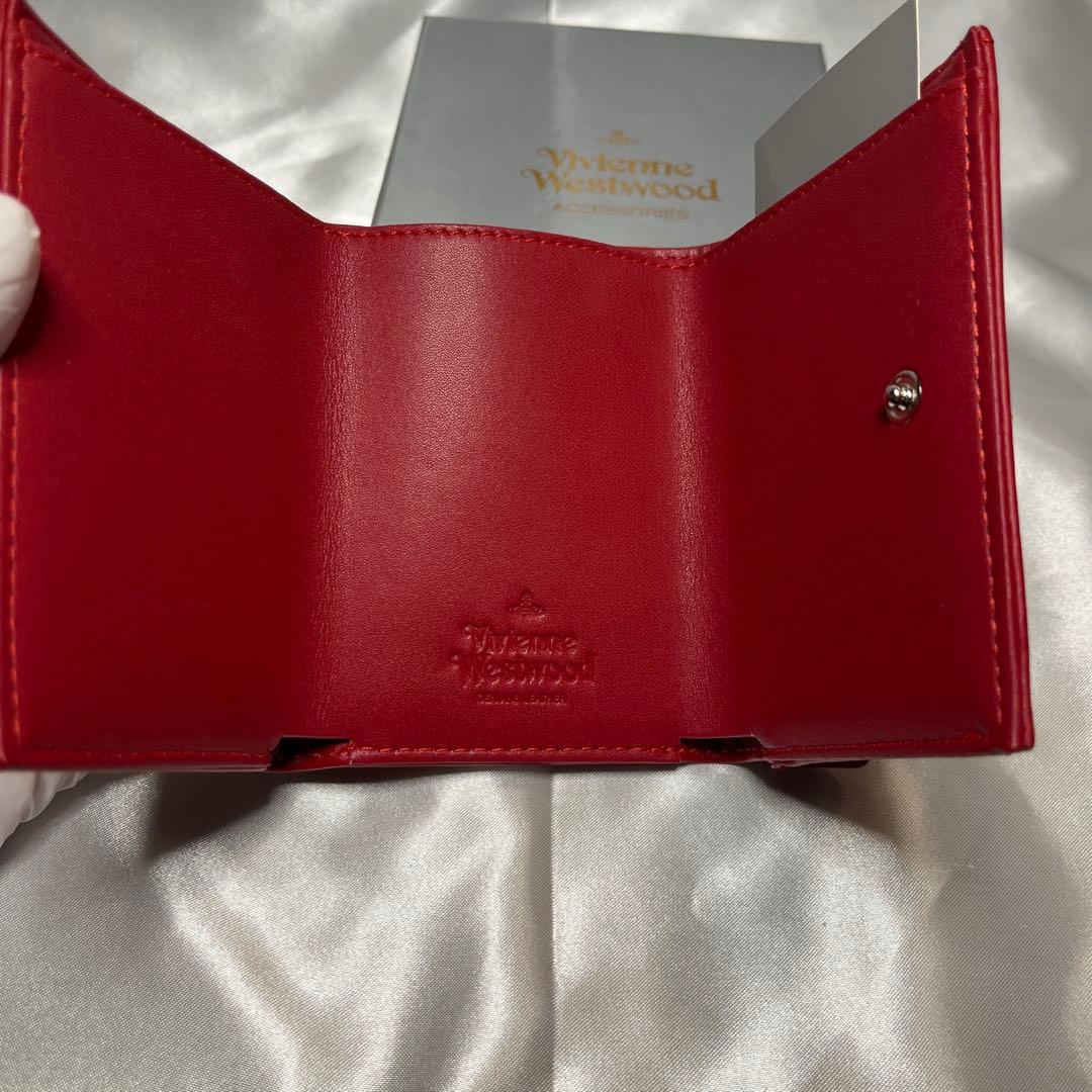 新品 Vivienne Westwood レッド 三つ折り財布
