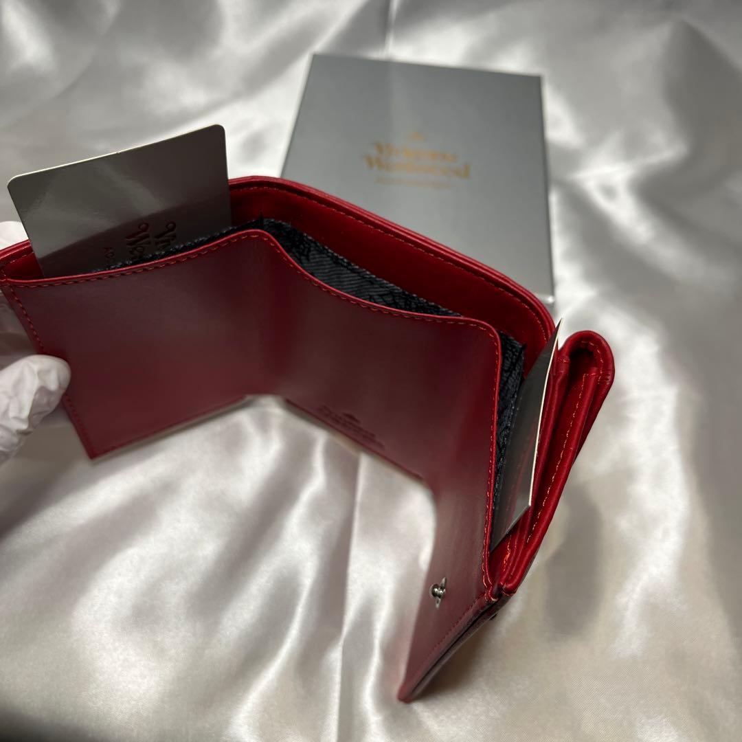 新品 Vivienne Westwood レッド 三つ折り財布