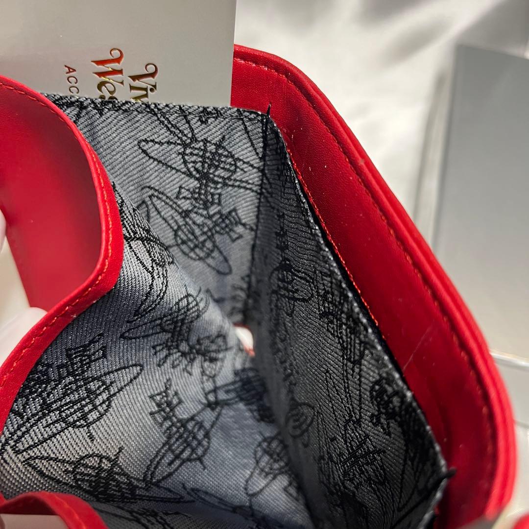 新品 Vivienne Westwood レッド 三つ折り財布