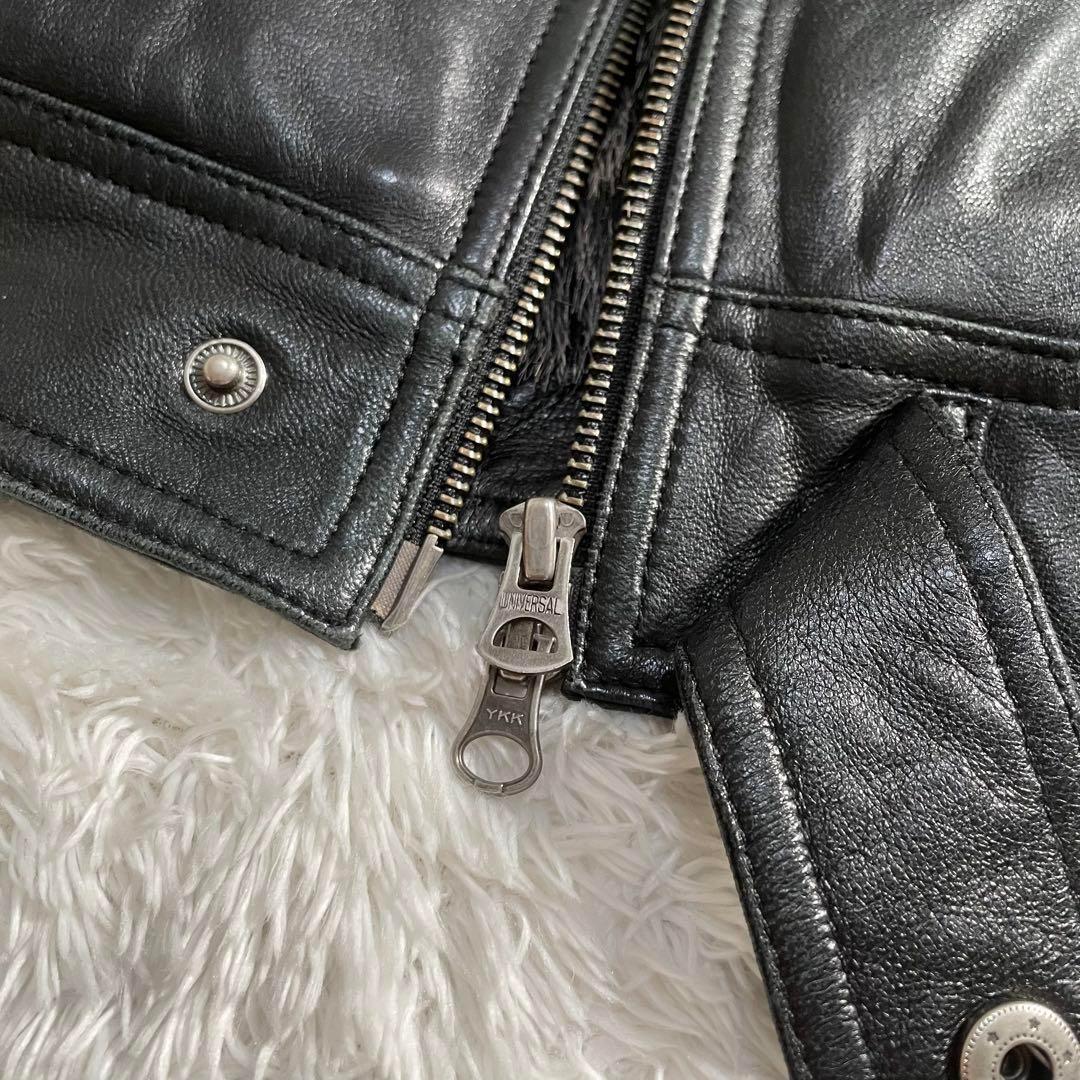 y2k 00s レザージャケット ムートン ライダース 羊皮 裏ファー B-3系