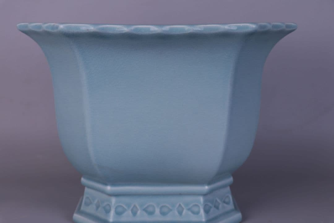 藍釉開片八方鉢 盆栽 多肉菖蒲盆栽 植木鉢 景德镇 装饰品 工艺品 置物