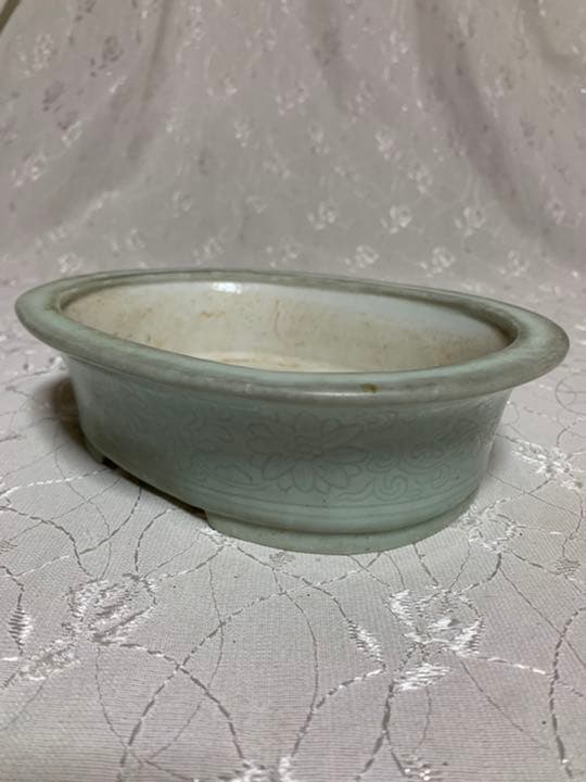 景徳鎮　正源製　楕円　盆栽鉢