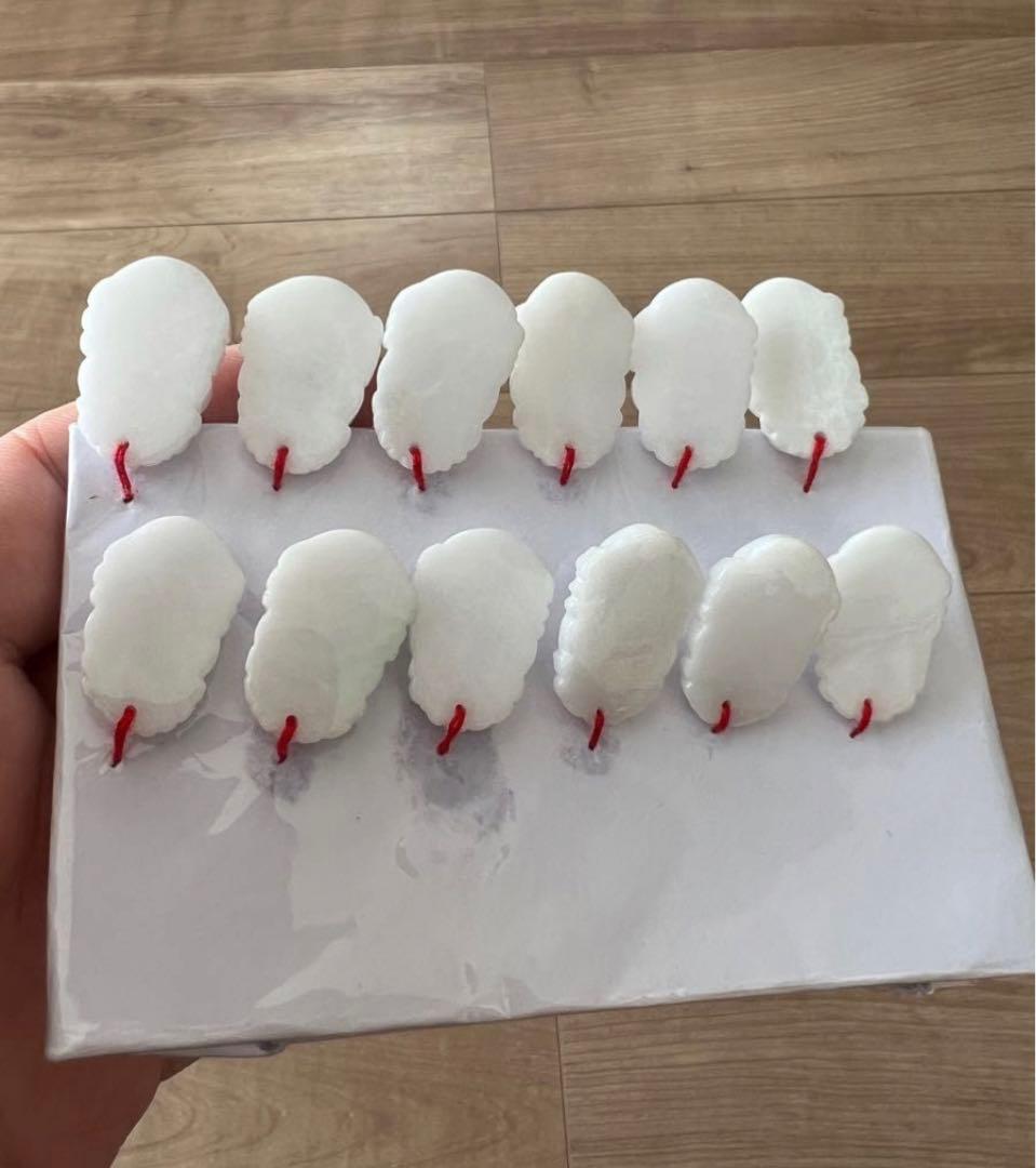 ◆限定◆ 翡翠 彫刻 十二支 根付 古玩 コレクション セット格安出品　送料無料