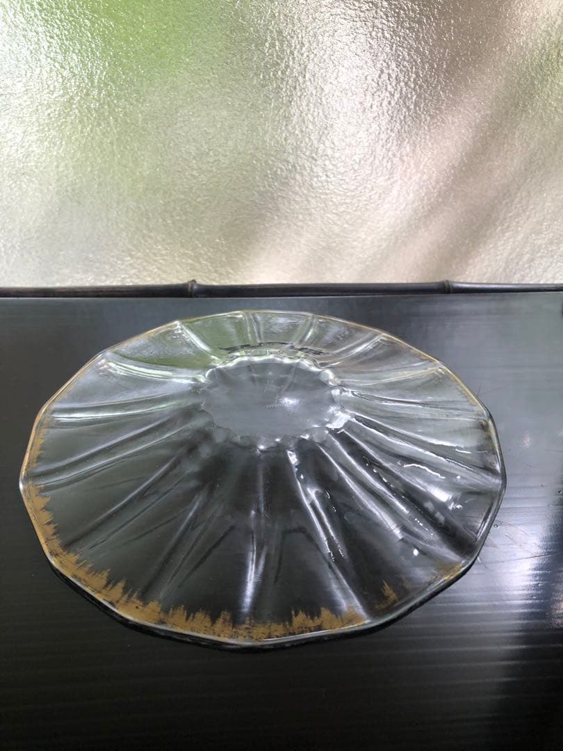 ◆215◆【希少】ドームナンシー DAUM NANCY 金彩縁ガラスソーサ 皿