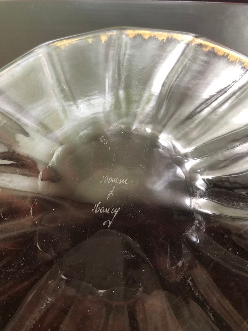 ◆215◆【希少】ドームナンシー DAUM NANCY 金彩縁ガラスソーサ 皿