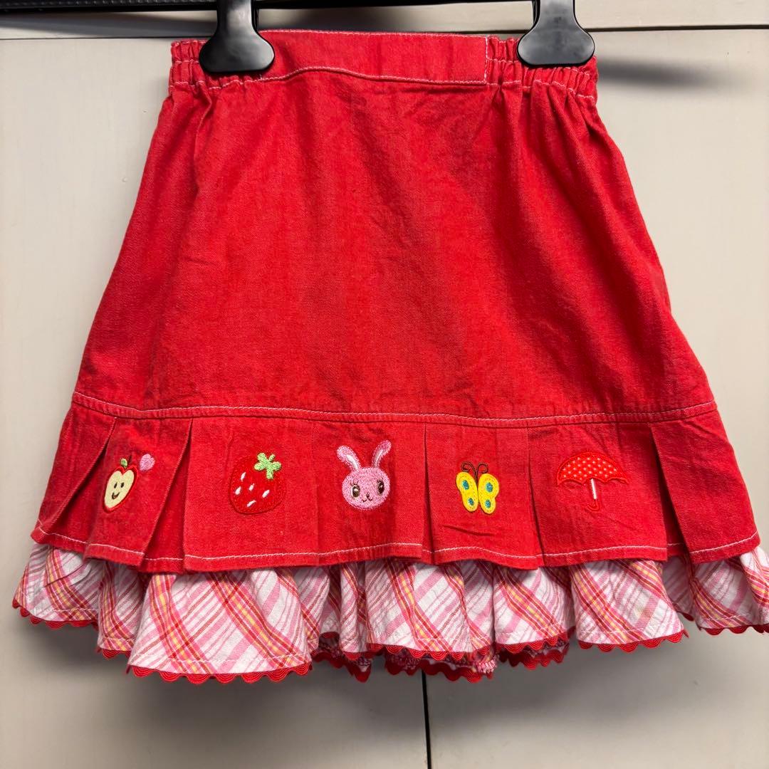 メゾピアノ　エプロン　スカート　120サイズ　平成レトロ