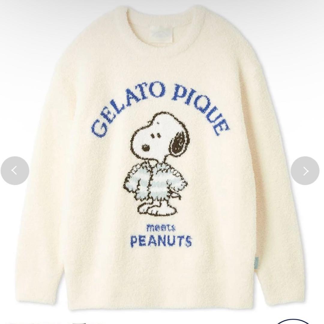 ジェラピケ　スヌーピー　【PEANUTS】オリジナルアートジャガードプルオーバー