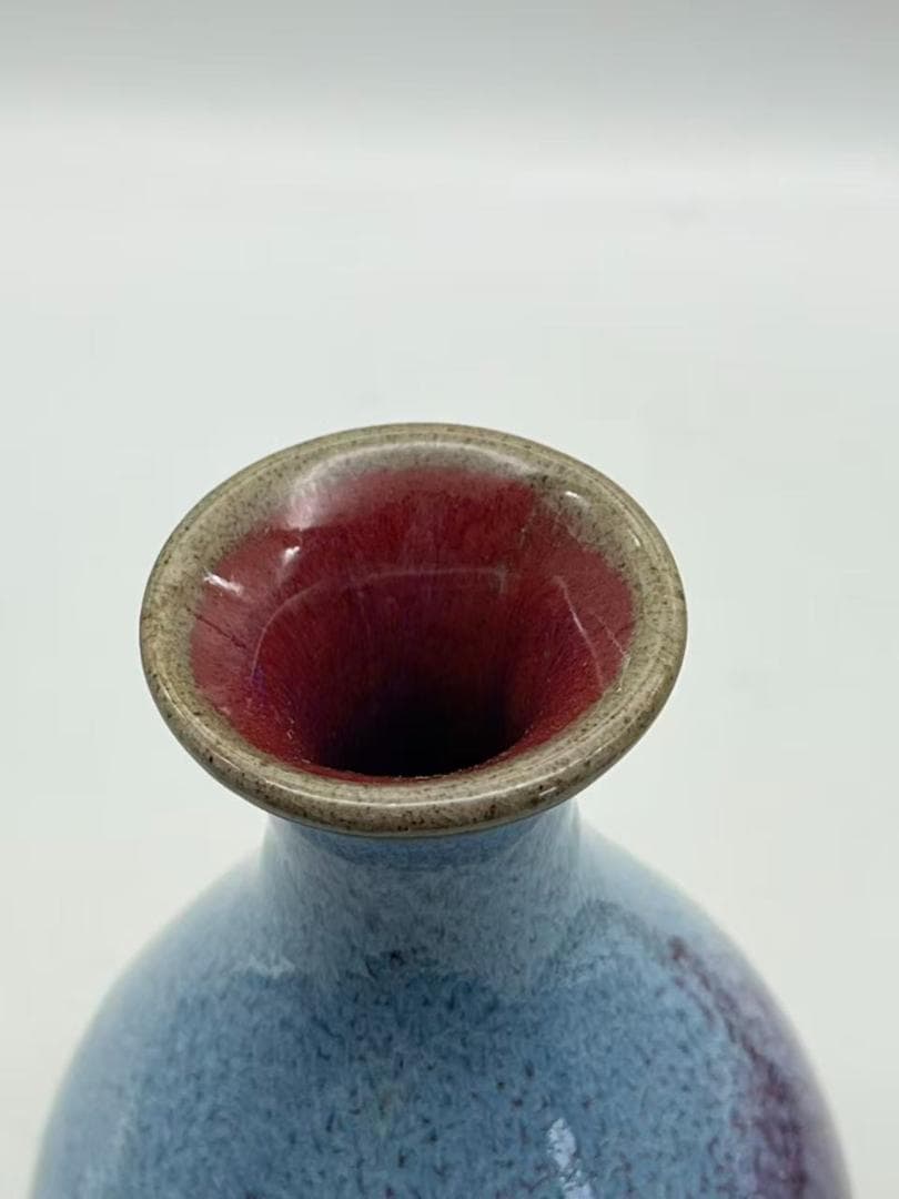 民国時代　鈞瓷 鈞窯　窯変釉小瓶　精美 花入花瓶　茶道具 中国美術(A-85)