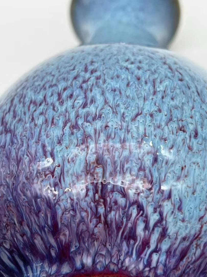 民国時代　鈞瓷 鈞窯　窯変釉小瓶　精美 花入花瓶　茶道具 中国美術(A-85)