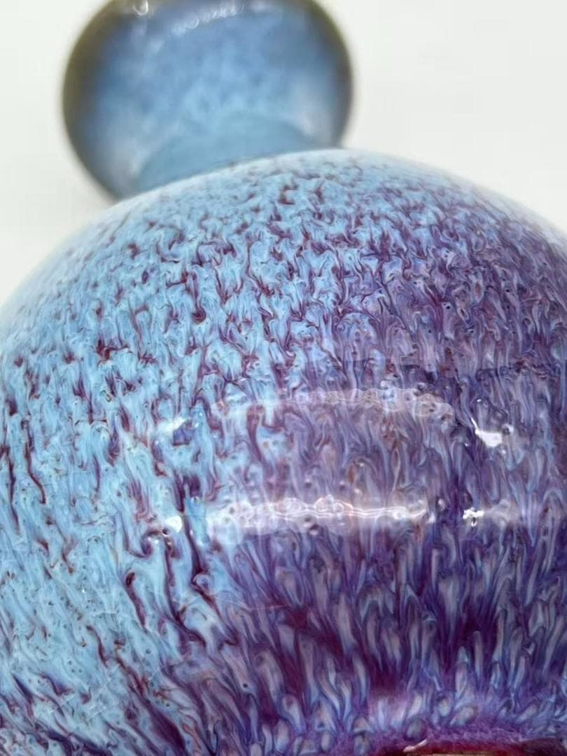 民国時代　鈞瓷 鈞窯　窯変釉小瓶　精美 花入花瓶　茶道具 中国美術(A-85)