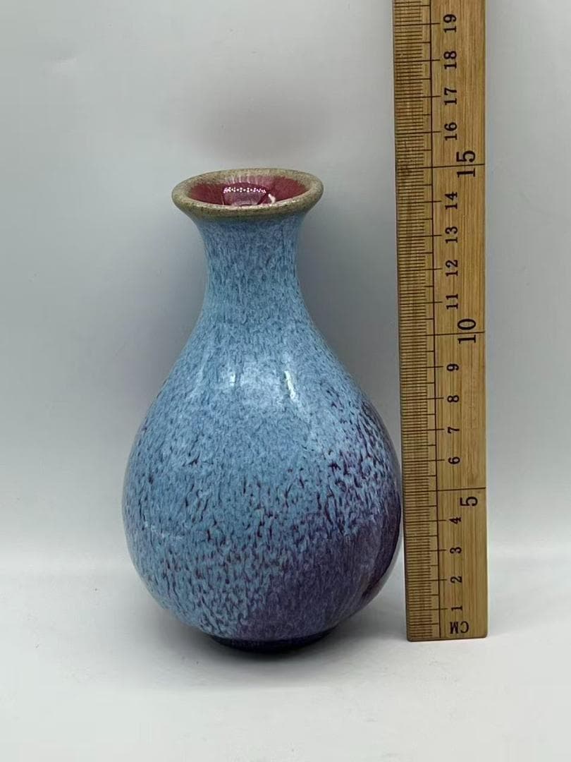 民国時代　鈞瓷 鈞窯　窯変釉小瓶　精美 花入花瓶　茶道具 中国美術(A-85)