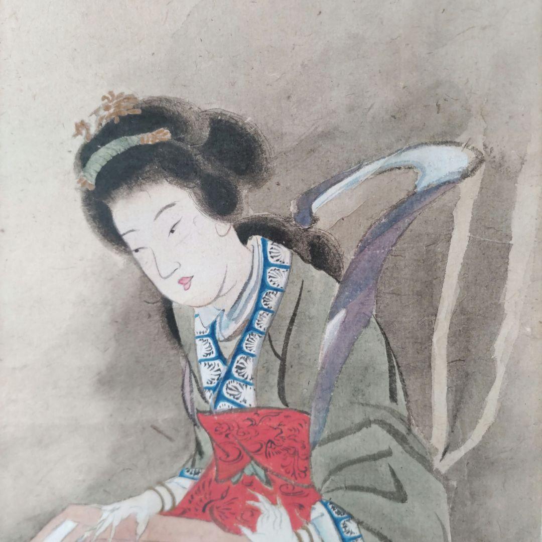 龍と女性の図 掛軸　Y270