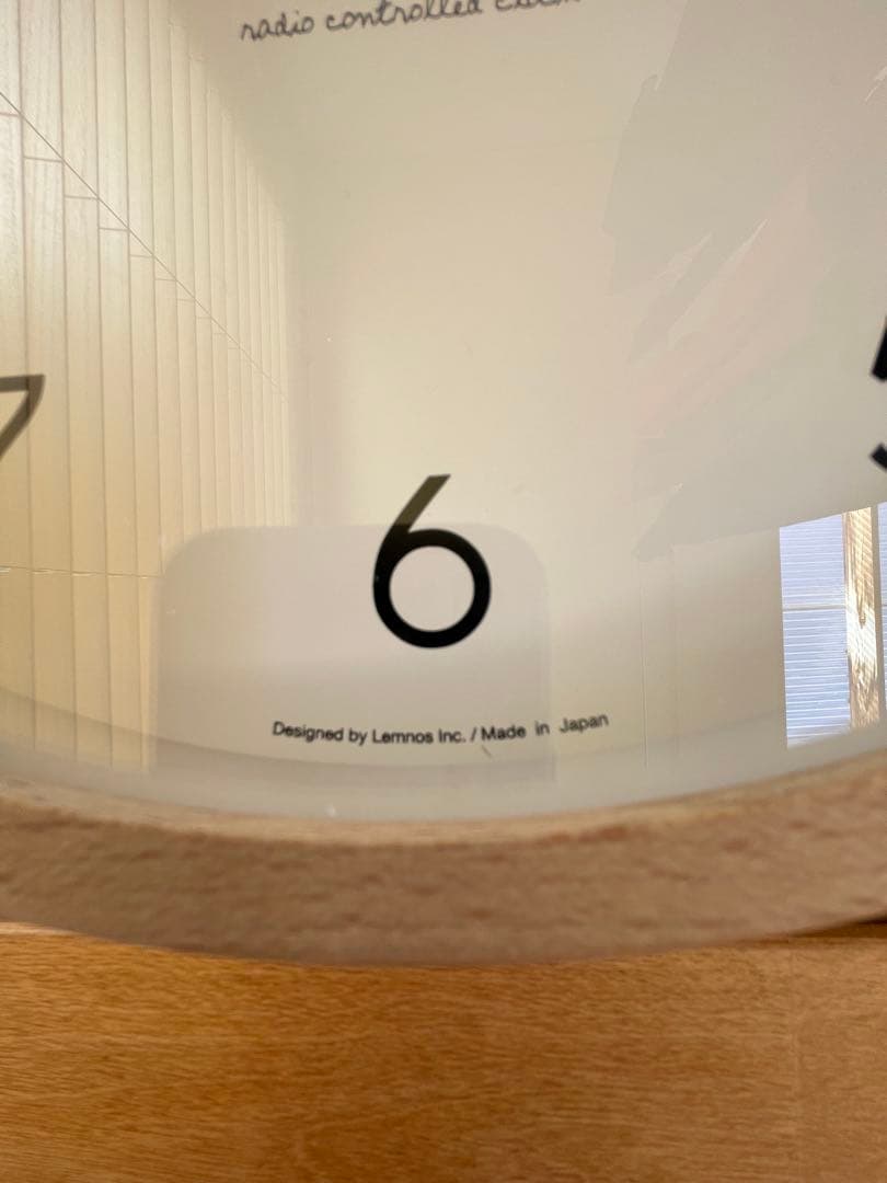 Lemnos 電波時計 壁掛け　無垢木製フレーム