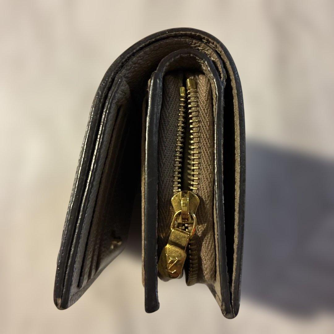 Louis Vuitton 二つ折り財布 グレー　ファスナー壊れあり