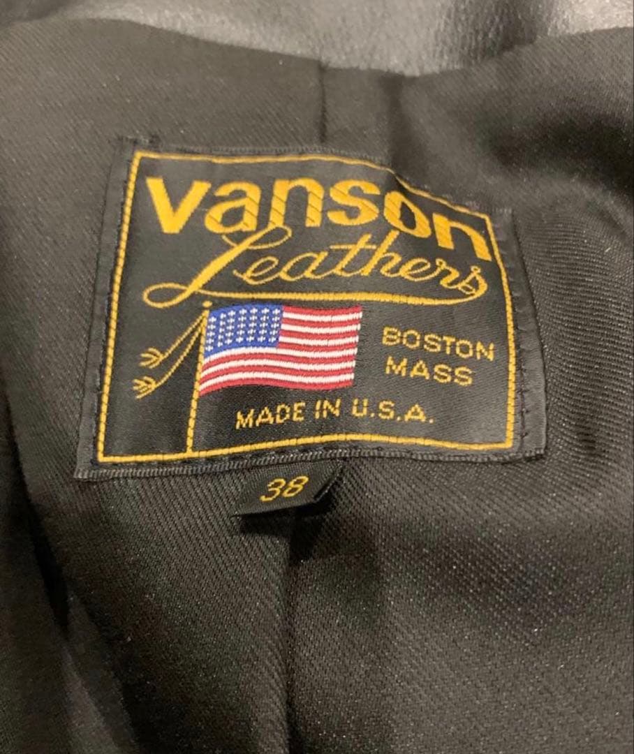 vanson 9D 別注 カウハイド BK 38