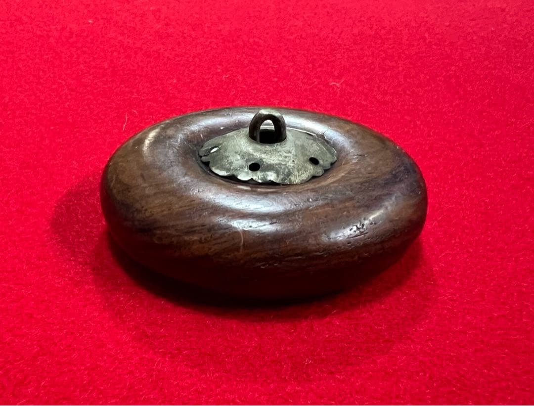 古美術 古道具アンティーク 木製根付け 提げ物 饅頭根付 古根付 腰提げ 提物