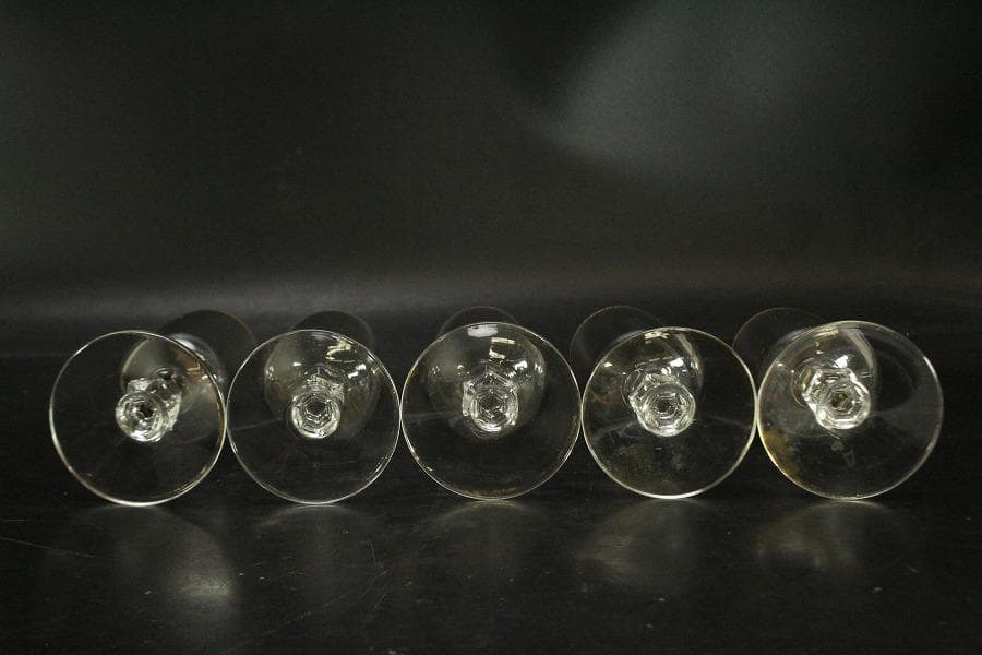 アンティーク 金彩ガラス カップ 五客(ZE608)