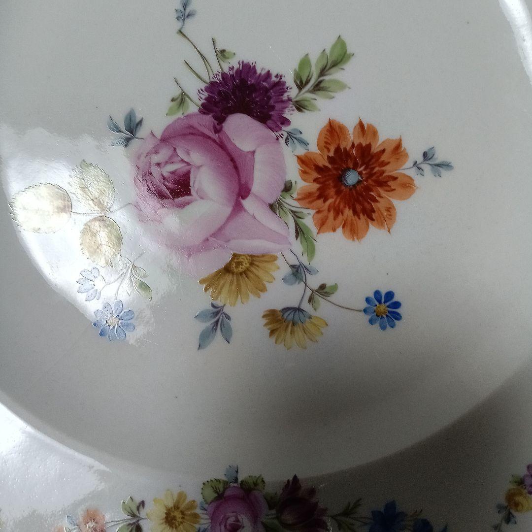 マイセン✩マルコリーニ期✩花文ディナー皿✩24センチ