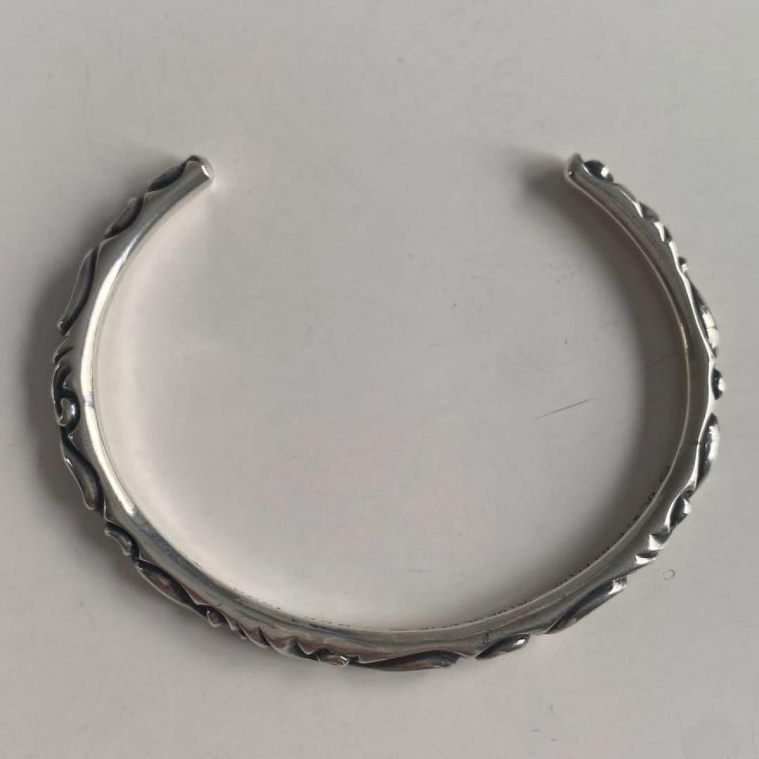 クロムハーツ スクロールバンドシルバーブレスレット　鑑定済み