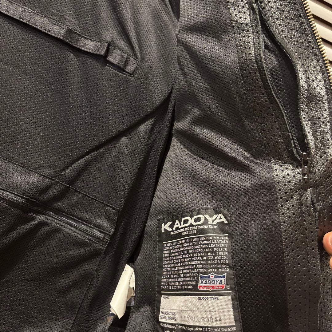 【KADOYA】ブラックレザーシングルライダースジャケット