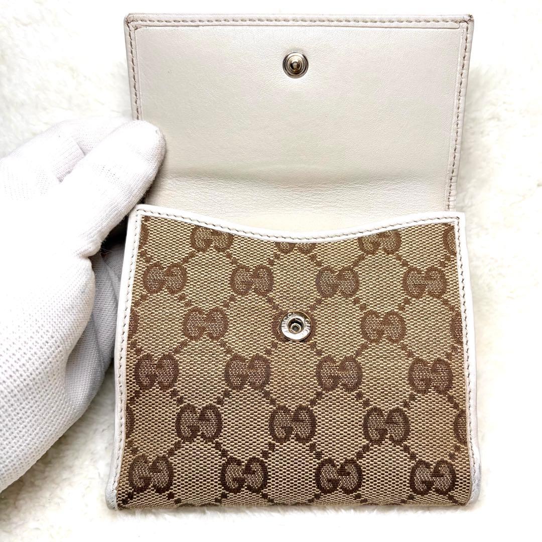 美品　GUCCI グッチ ヴィンテージ シェリーリボン 折り財布 GG柄 箱付