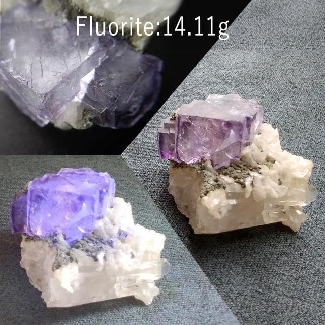 14.11g　パープルフローライト　鉱物標本　フローライト