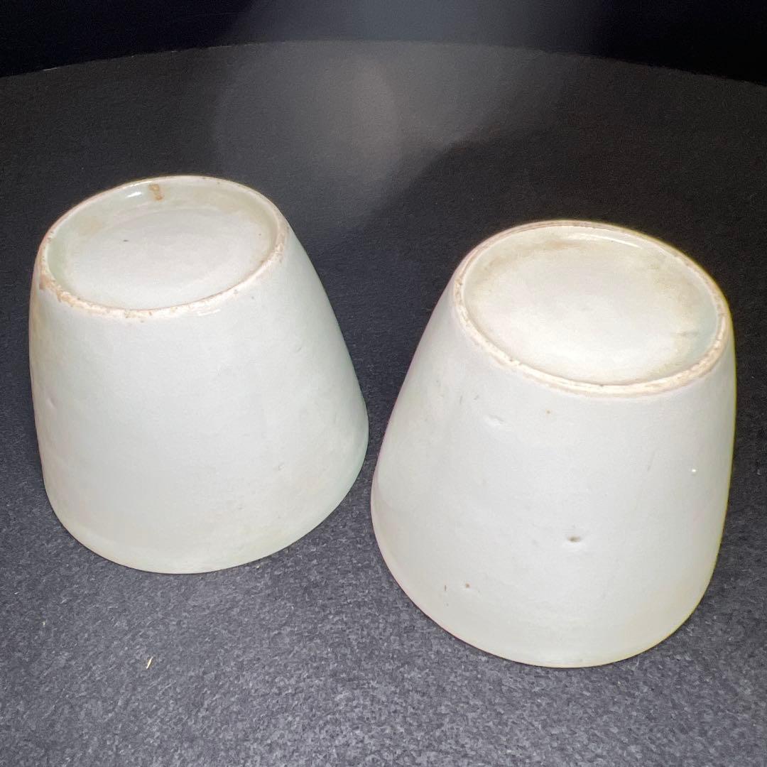 江戸中期　古伊万里白磁そば猪口7客　口径約7.5㎝　東Y8-0116☆2F