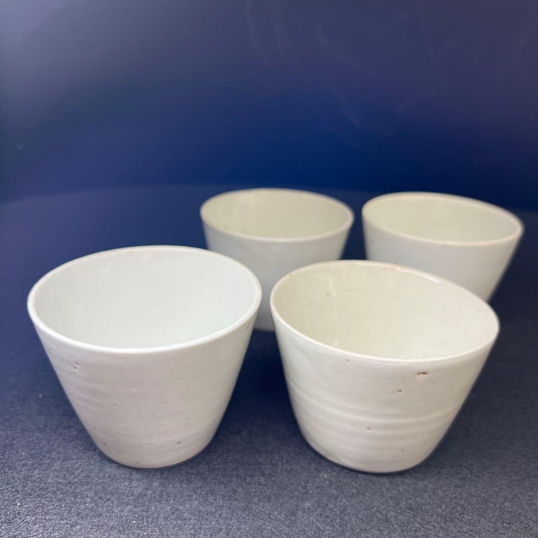 江戸中期　古伊万里白磁そば猪口7客　口径約7.5㎝　東Y8-0116☆2F