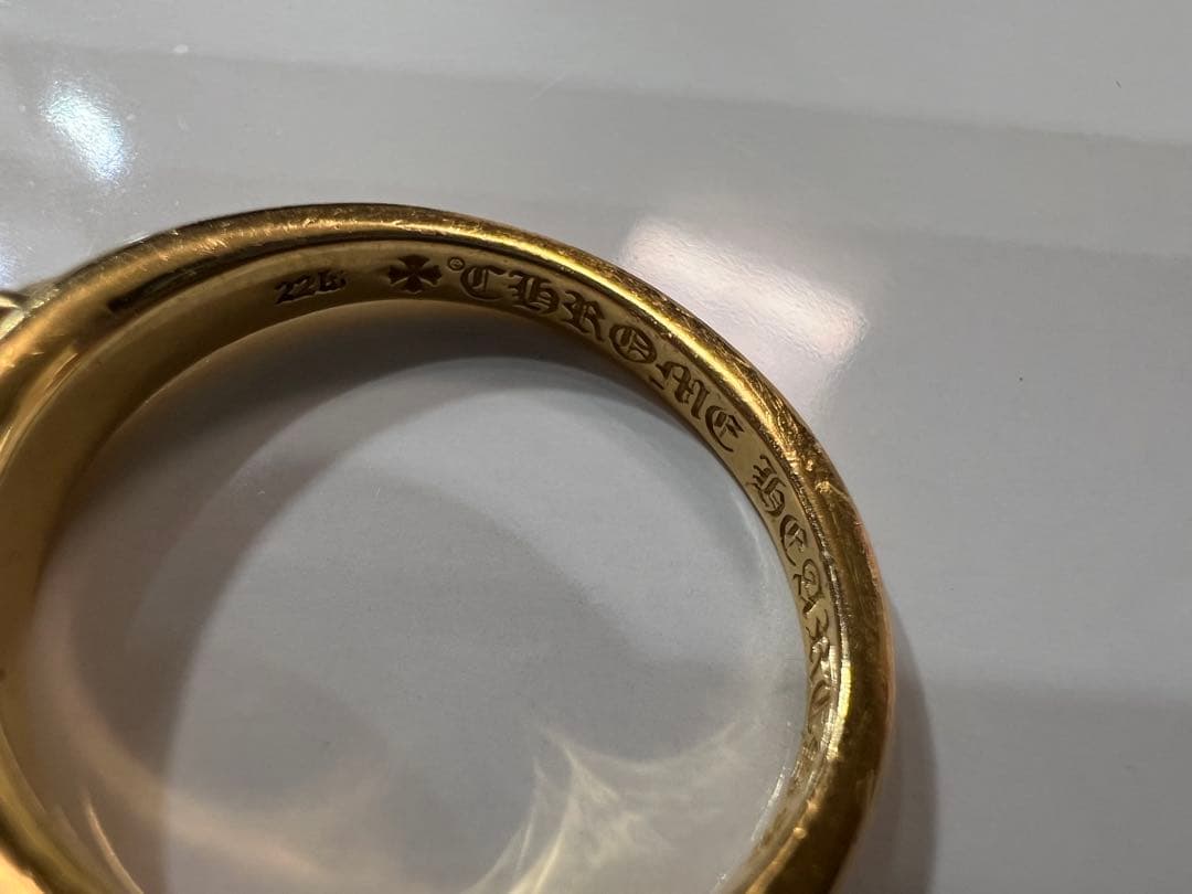 【訳あり】 CHROME HEARTS ベビークラシックフローラルクロスリング