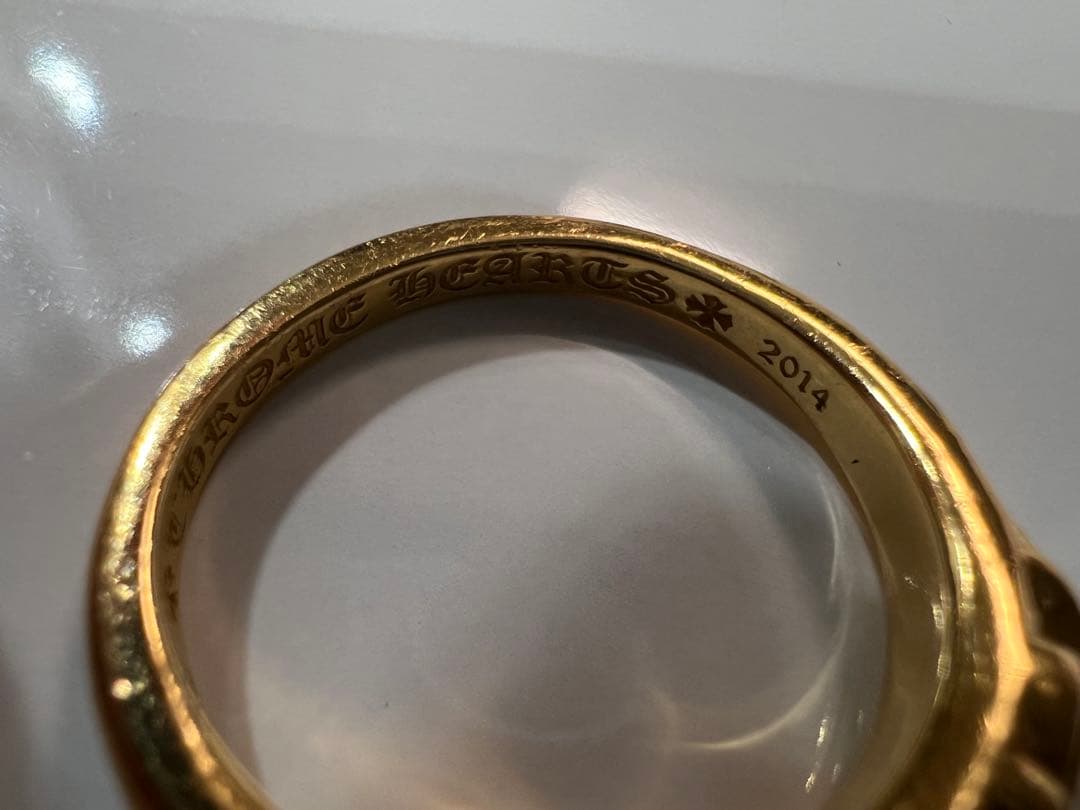 【訳あり】 CHROME HEARTS ベビークラシックフローラルクロスリング