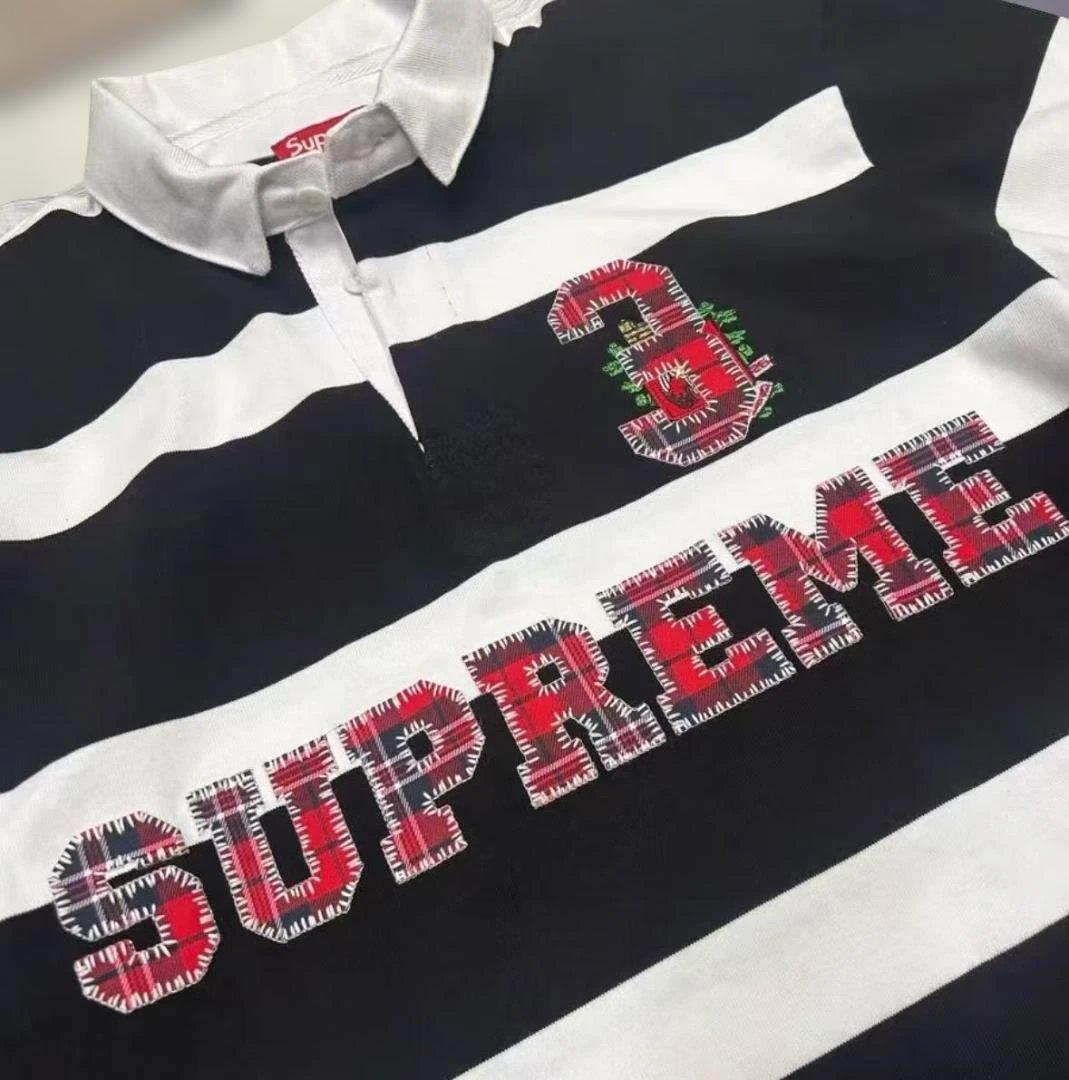Supreme FW25 WEEK1 ストライプ ラグビーシャツ 美品 長袖