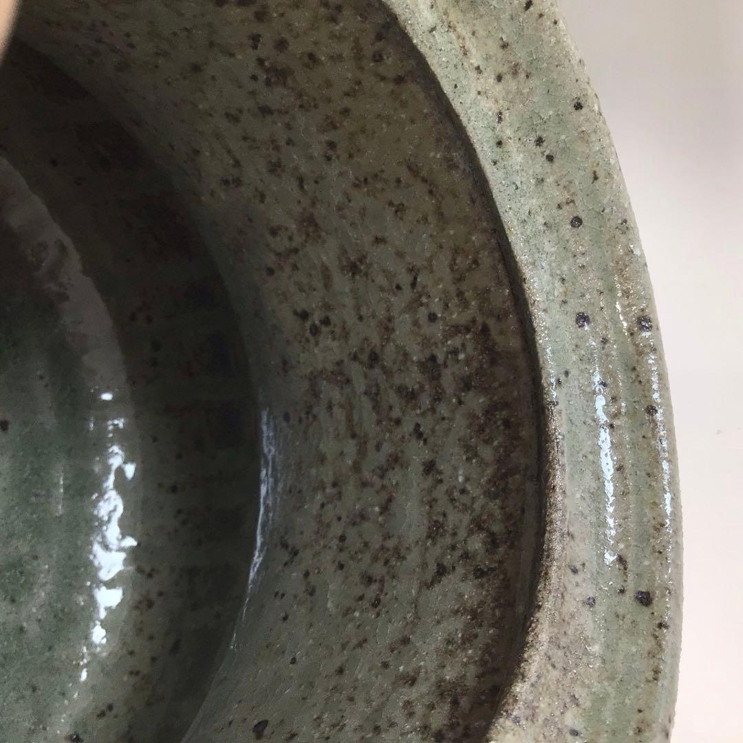 Ｒ８８７　水指　『温品焼』『本多康彦造』『耳付』『窯変水指』　共箱　茶道具