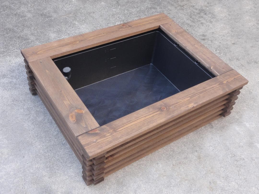 ビオトープ 40L トロ舟＆木枠セット　メダカ・金魚飼育用