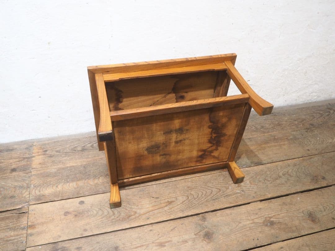 1309 欅のレトロな陳列台　展示台　花台　ローテーブル　和モダン　アンティーク