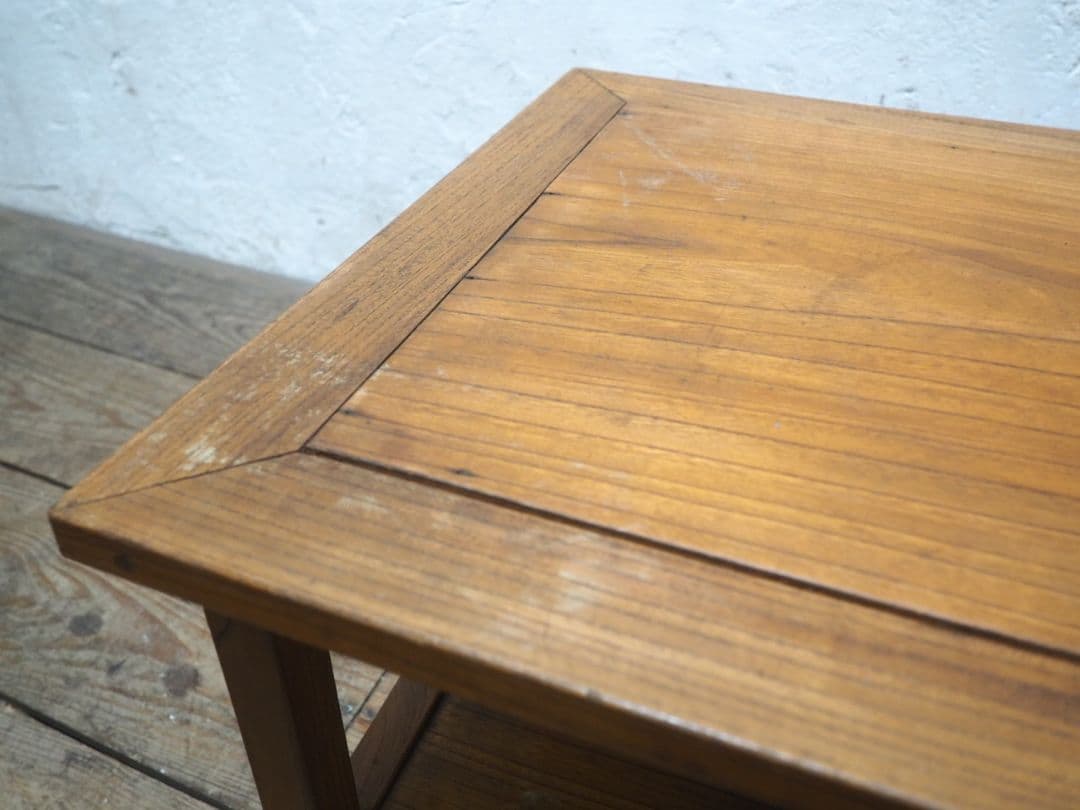 1309 欅のレトロな陳列台　展示台　花台　ローテーブル　和モダン　アンティーク