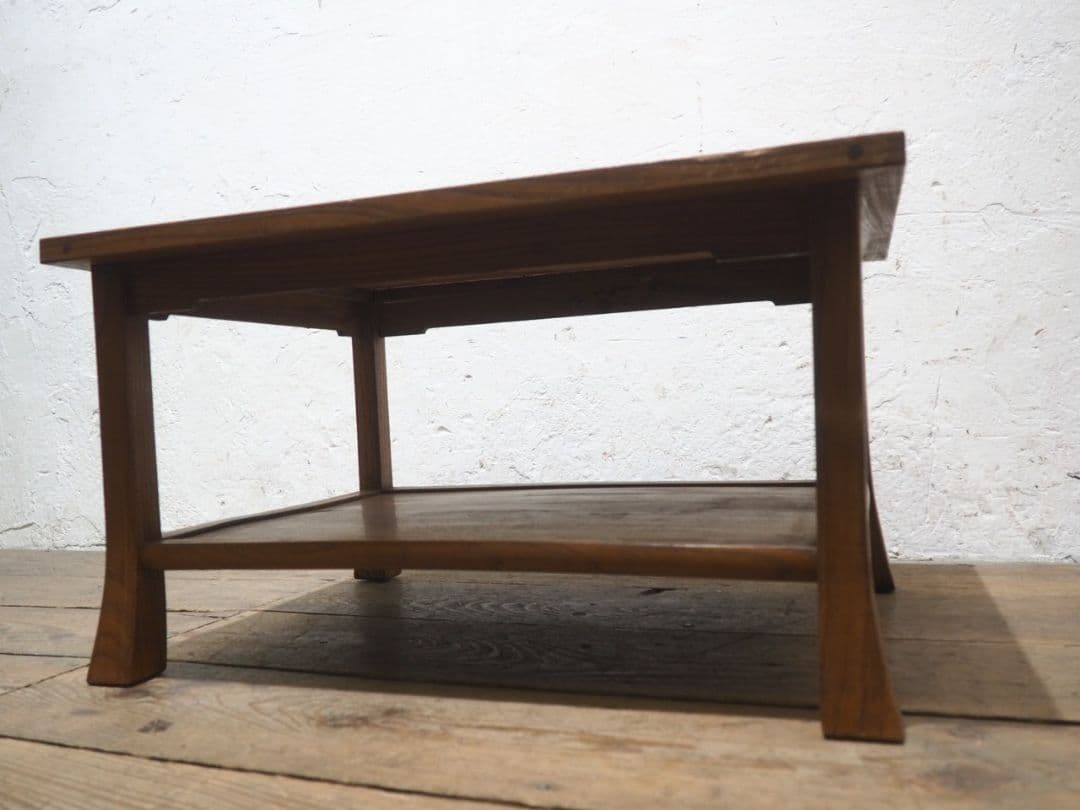 1309 欅のレトロな陳列台　展示台　花台　ローテーブル　和モダン　アンティーク