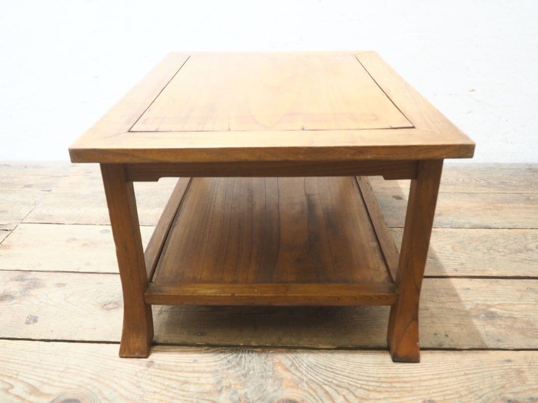 1309 欅のレトロな陳列台　展示台　花台　ローテーブル　和モダン　アンティーク