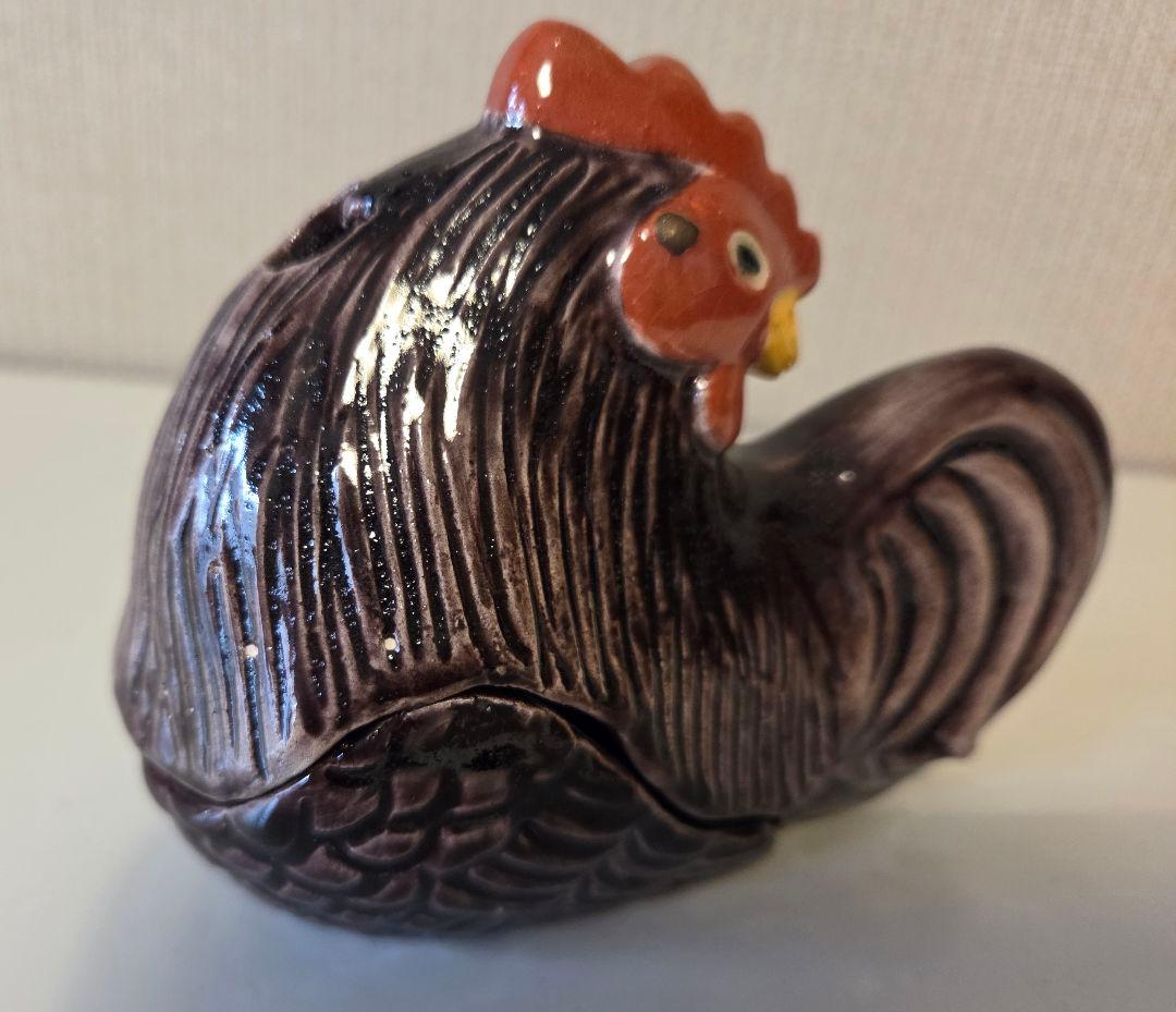 鶏(楽) 香炉 川崎和楽造 　 紙製共箱付 京焼