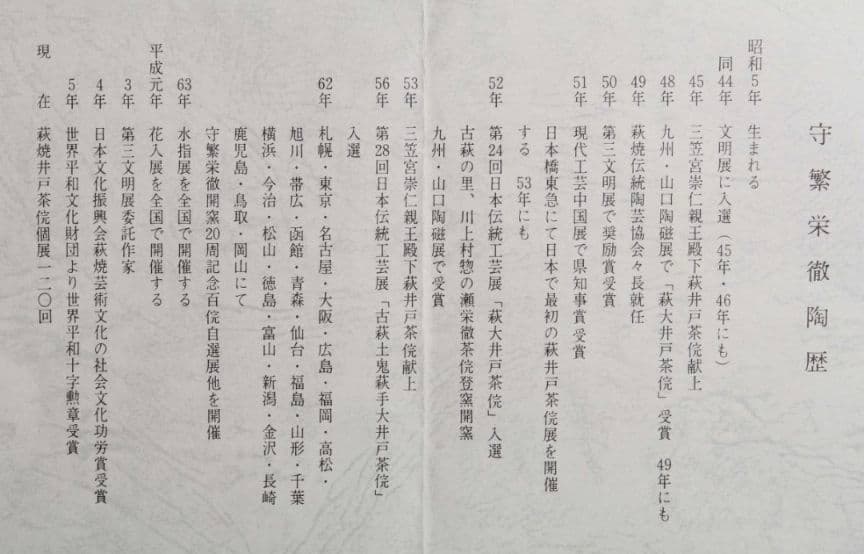 【最上位】萩焼　蓮光山　守繁栄徹　青井戸茶碗　　李杓光の高弟、山崎平左衛門古窯