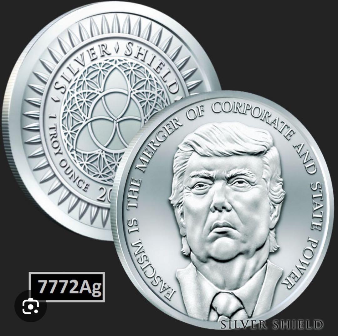 レア☆2017 トランプ大統領 ファシズム 銀貨ミニミンテージ メダル