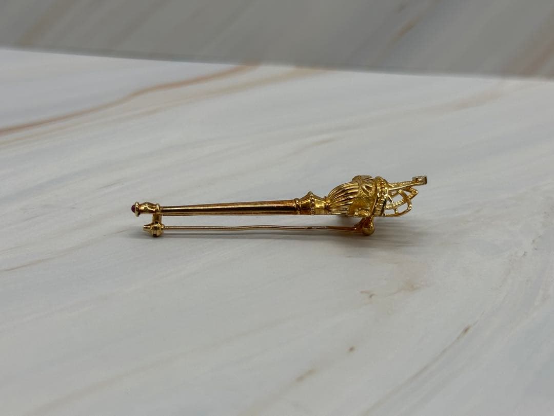 【K18】ブローチ ダイヤモンド0.02ct 約8g 貴金属