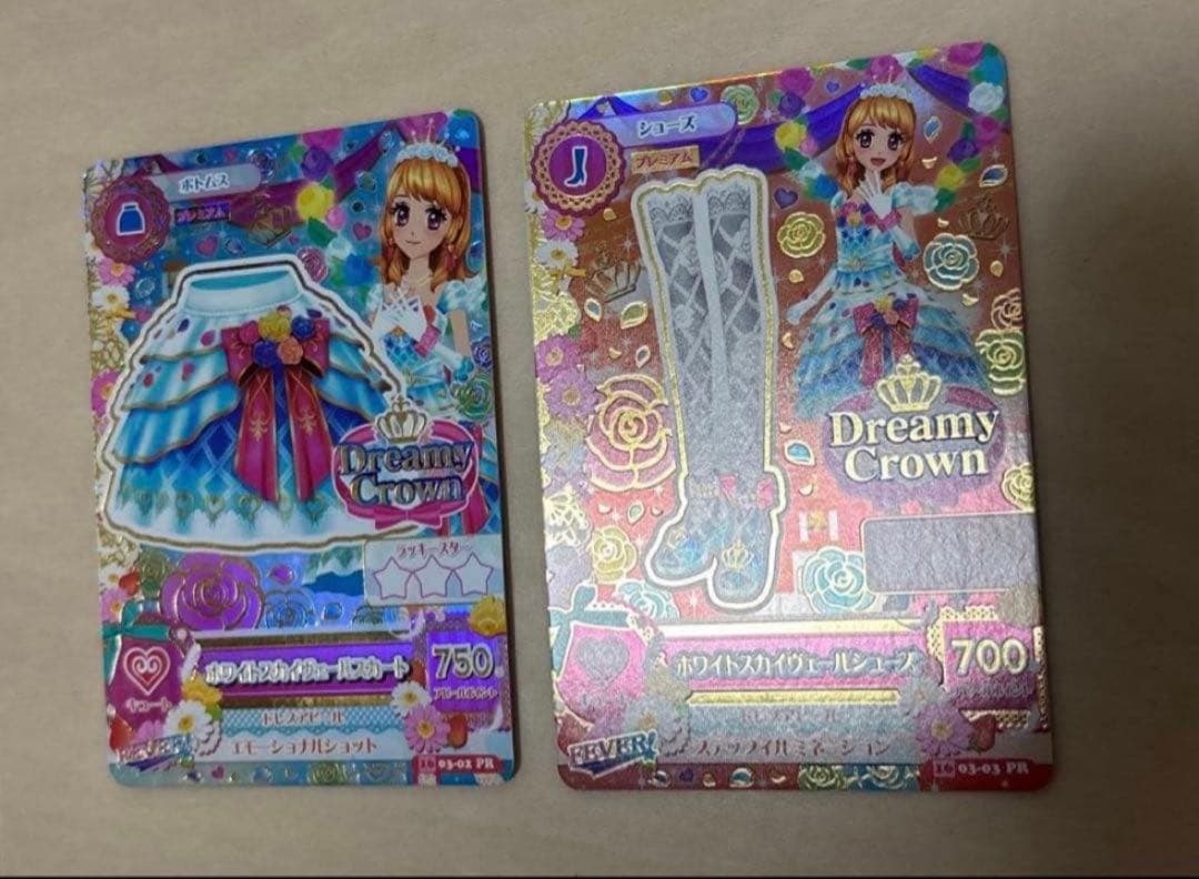 k*7様 アイカツカード ホワイトスカイヴェールスカート シューズ