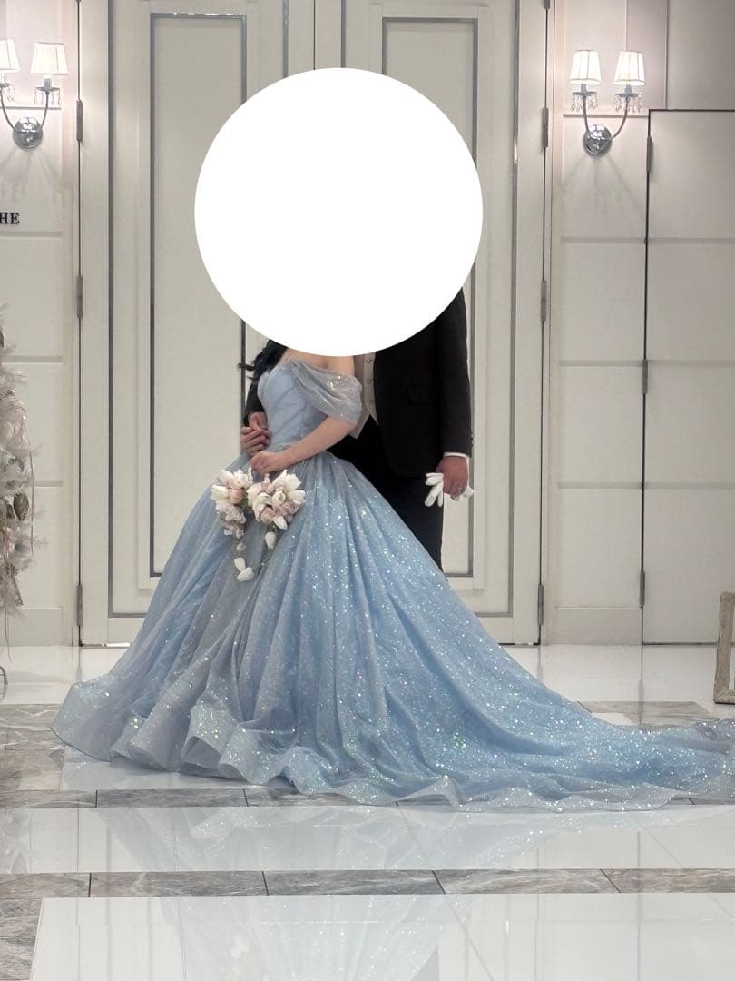 ウェディングドレス　カラードレス　ブルー　オクサーナムハ